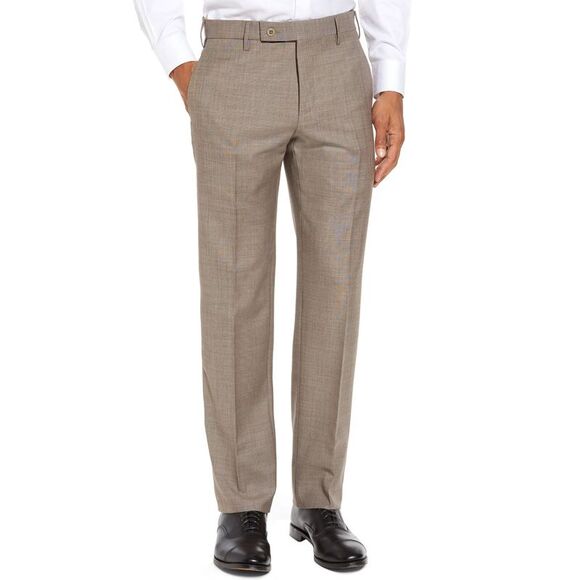 The Mens Store at Bloomingdale's Sharkskin Wool Pants 42 Beige Made In Italy - Picture 1 of 3